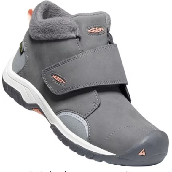 Keen Waterproof Leather Snow Boots Gray 100g Insulation Kids Size 3 - Picture 1 of 10